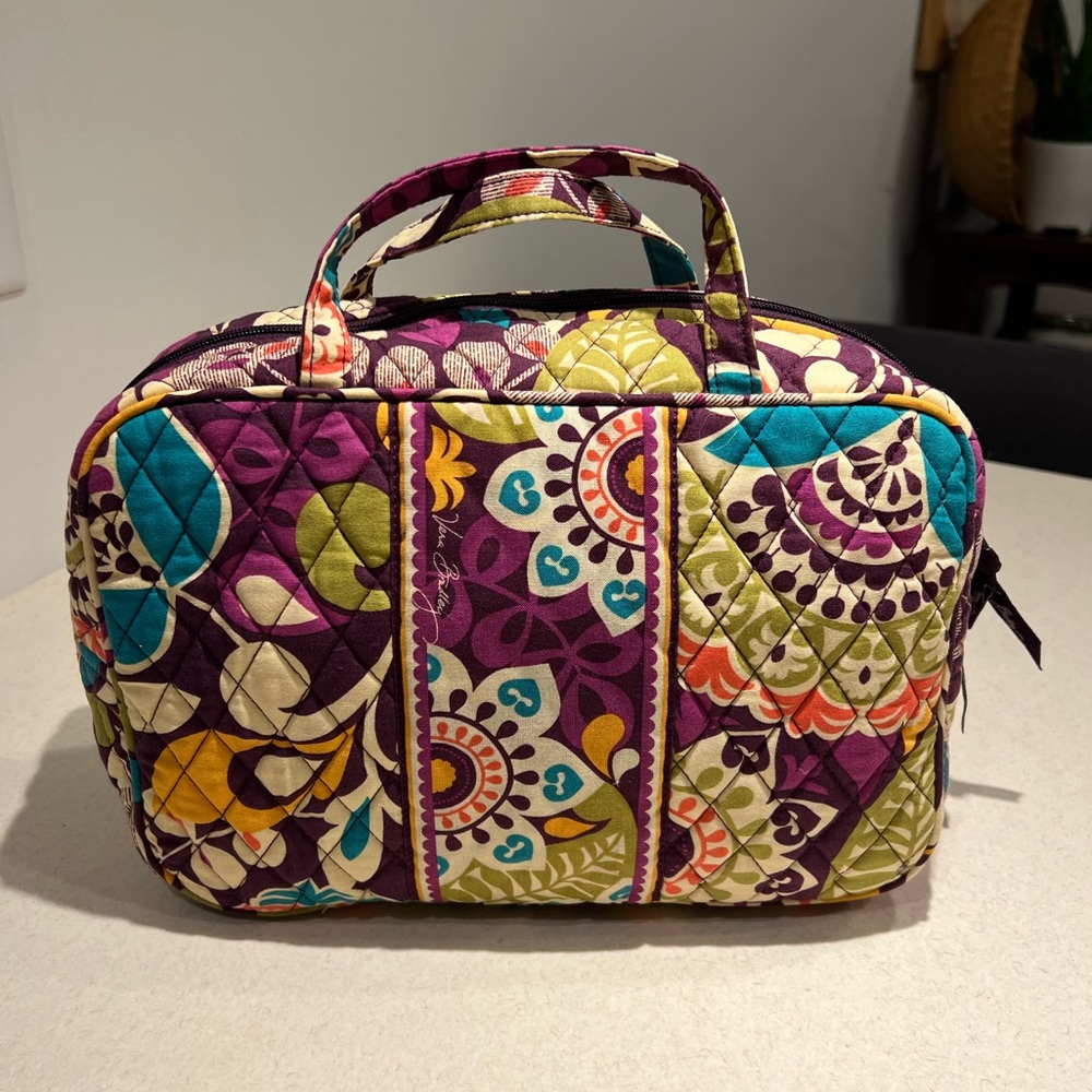 VERA BRADLEY | Large Plum Crazy Cosmetic Bag